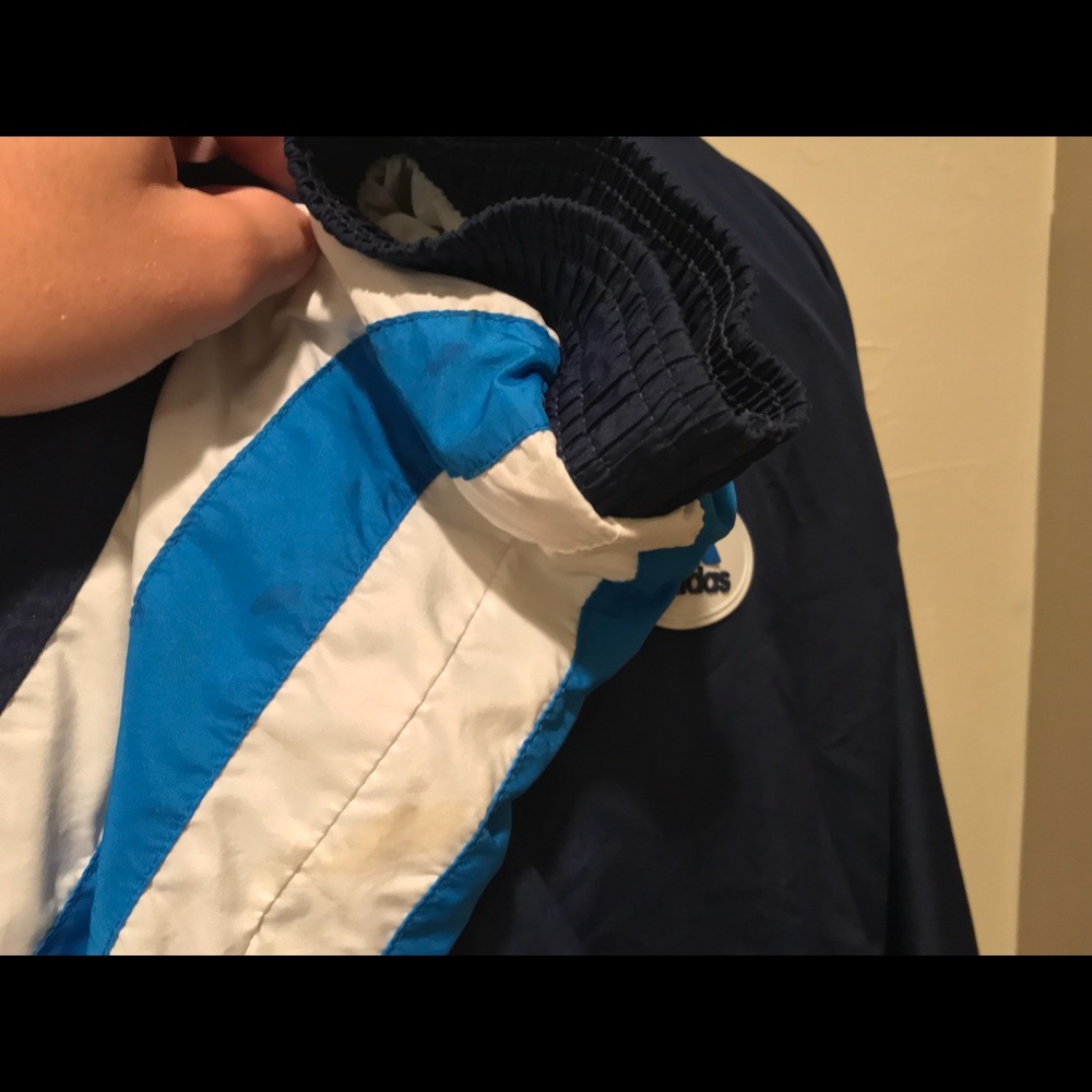 Vintage Adidas Windbreaker Mens XL Blue & White - Picture 4 of 8